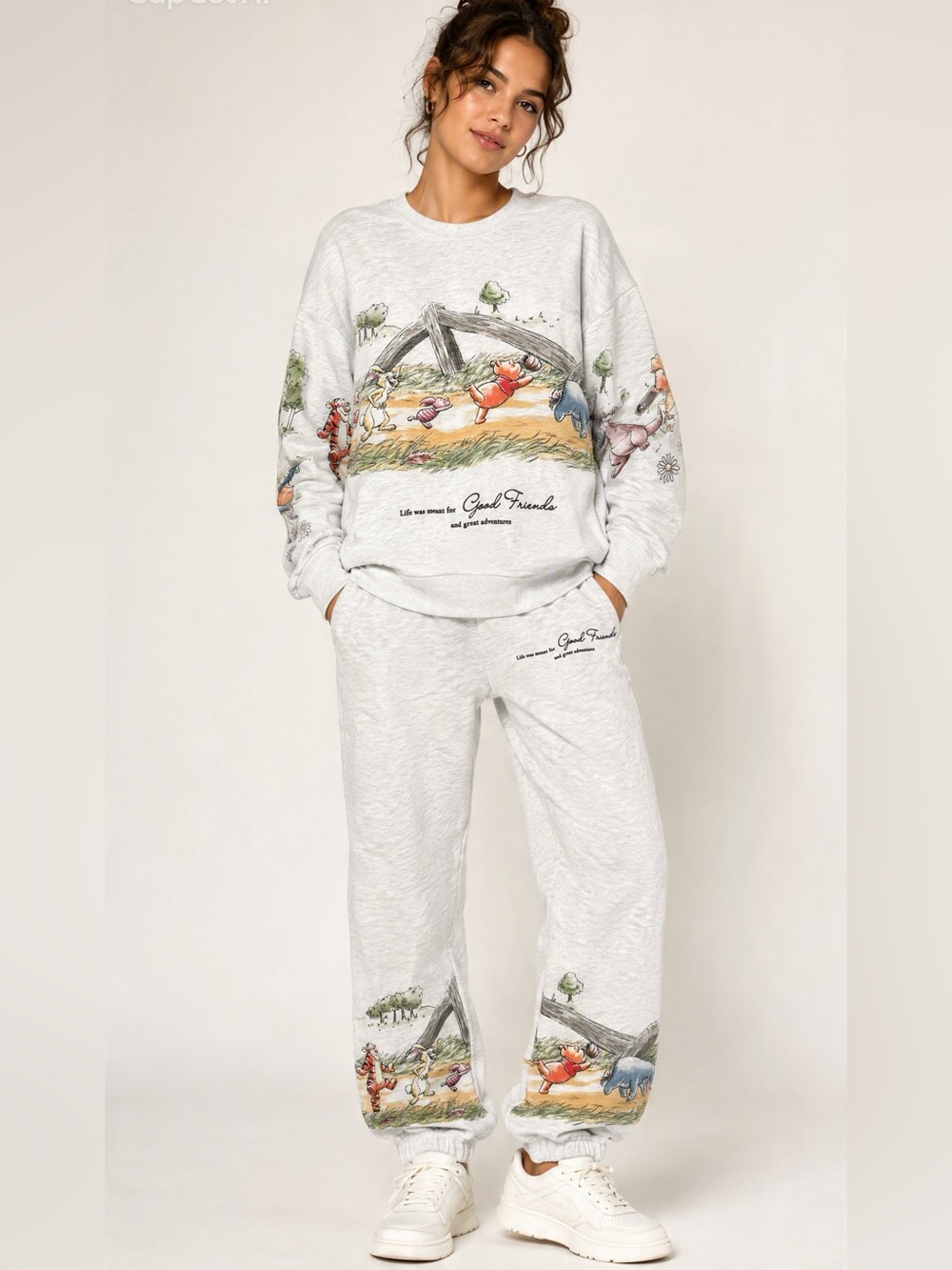 Light Gray Winnie-The-Pooh Graphic Set